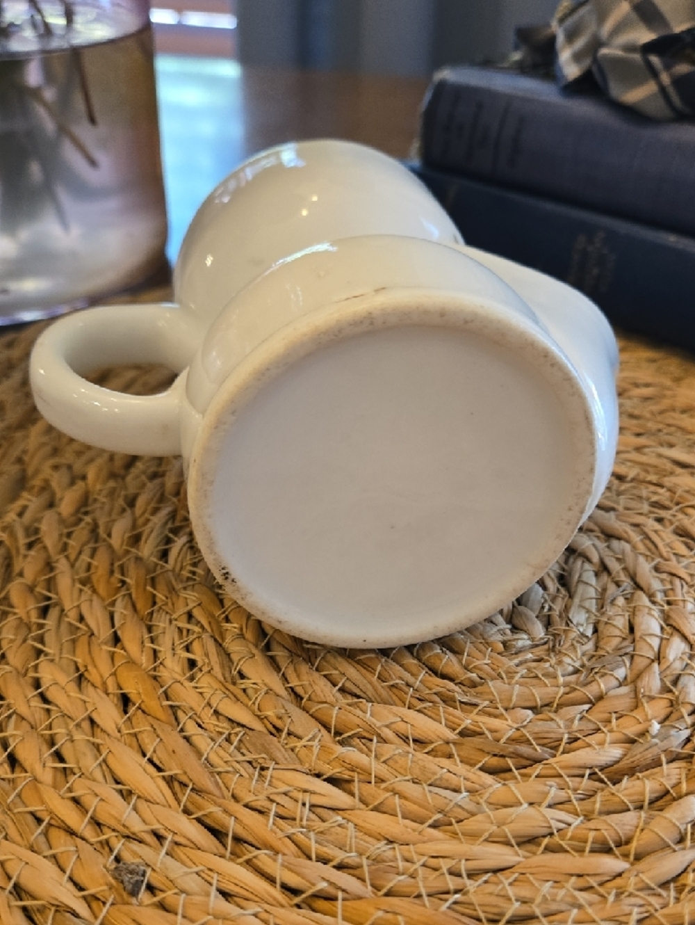 Antique Victorian Shaving Scuttle Ceramic Cup Mug White with Gold Trim - Picture 4 of 4